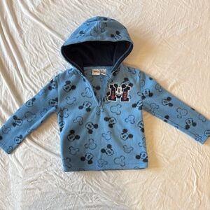Disney Mickey Mouse Faces Hoodie Baby Toddler 3T Zip Front Fleece Sweatshirt